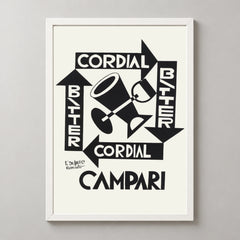 Cordial Bitter Campari Geometric Drinks Poster — white frame studio view