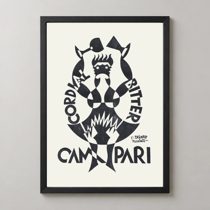 Campari Black and White Toasting Figure Poster