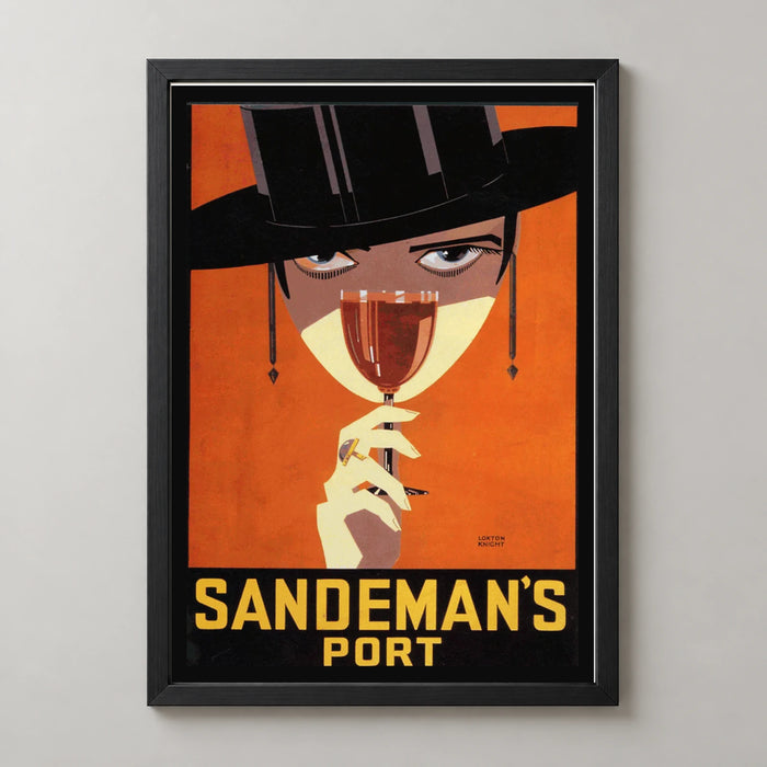 Sandeman's Port Woman in Black Hat Poster