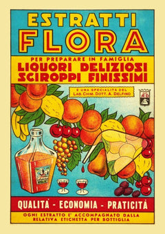 Estratti Flora Italian Fruit Advertisement Poster — poster only, complete unframed artwork