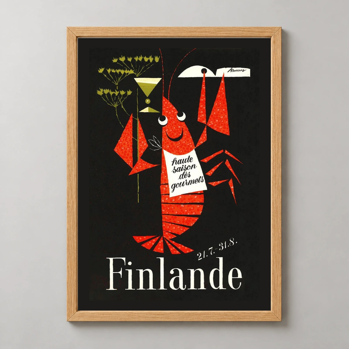 Finlande Gourmet Season Poster — wood frame studio view