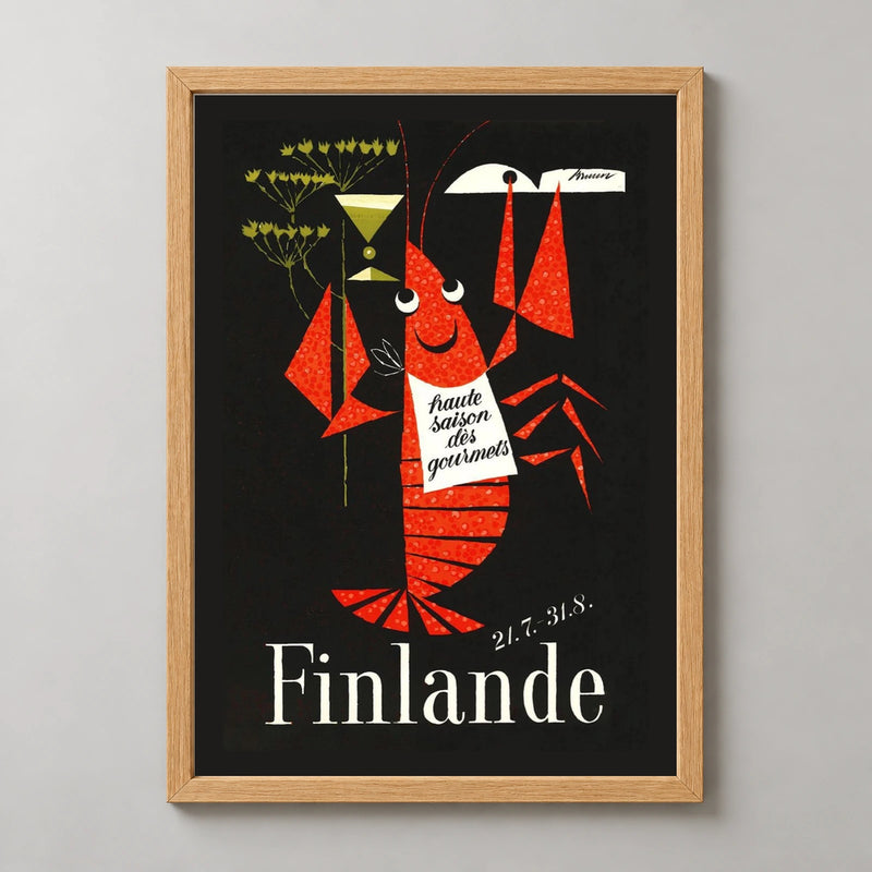 Finlande Gourmet Season Poster — wood frame studio view