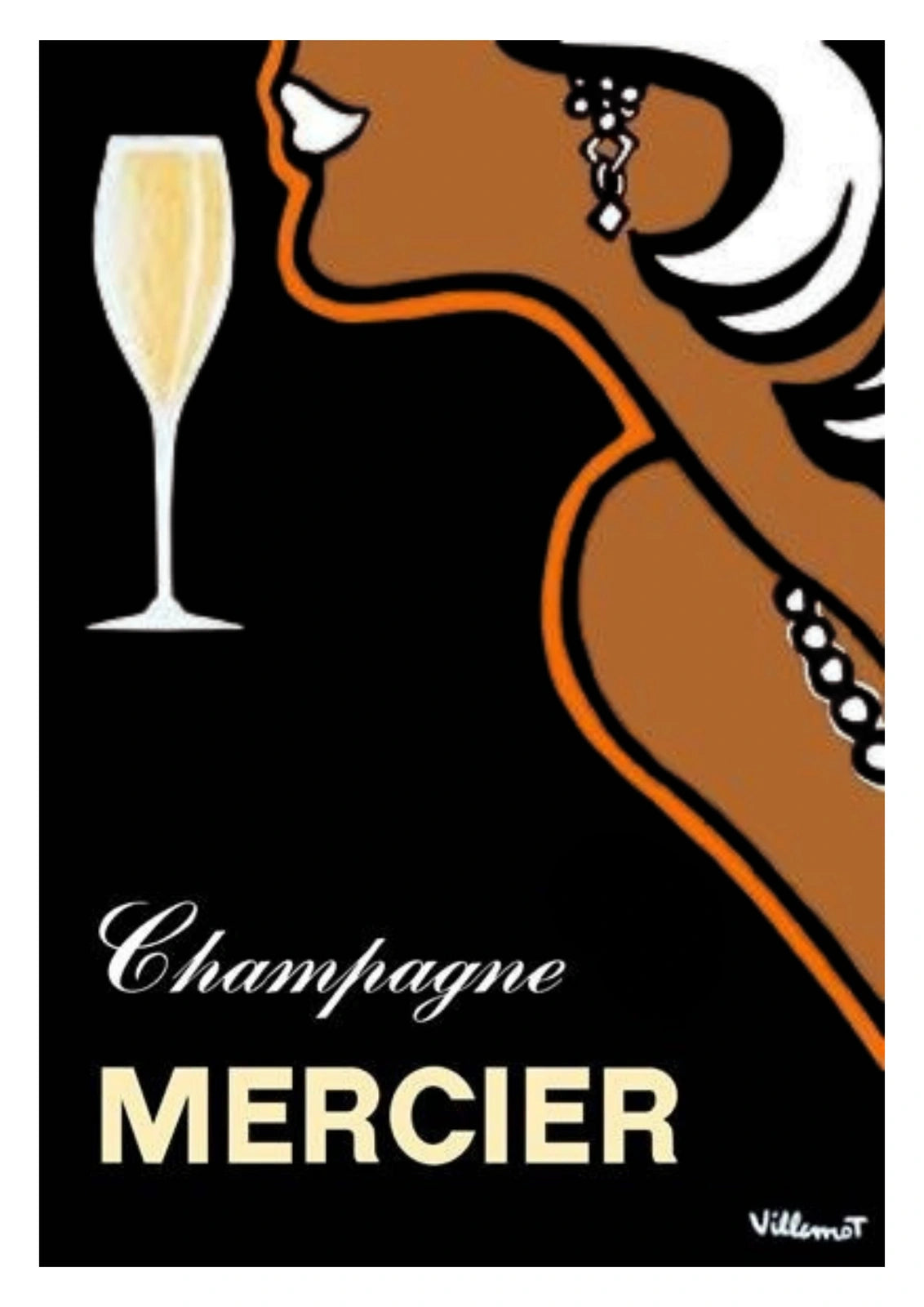 Mercier Champagne Profile Poster by Villemot — poster only, complete unframed artwork