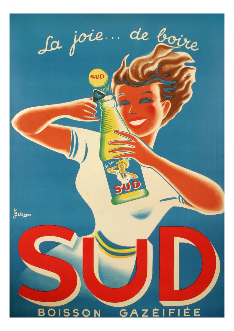 Sud La Joie de Boire Soda Poster — poster only, complete unframed artwork