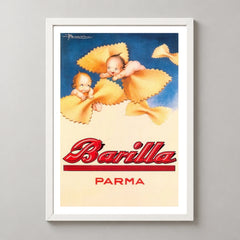Barilla Parma Pasta Babies Poster — white frame studio view