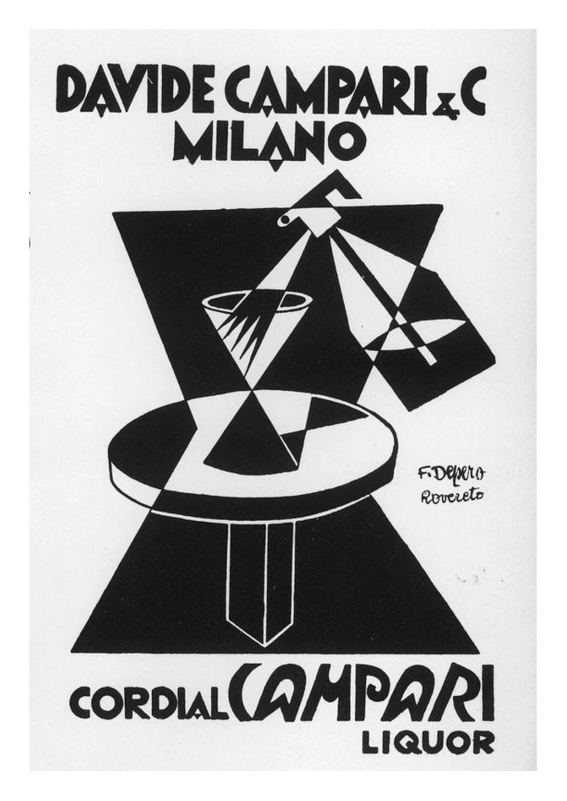 Cordial Campari Geometric Table Poster — poster only, complete unframed artwork