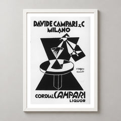 Cordial Campari Geometric Table Poster — white frame studio view
