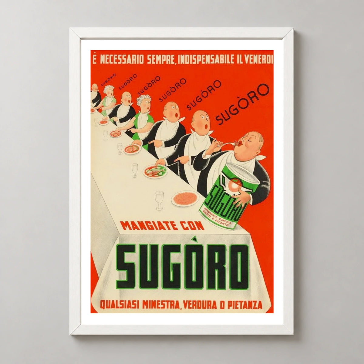 Sugoro Soup Dining Poster — white frame studio view
