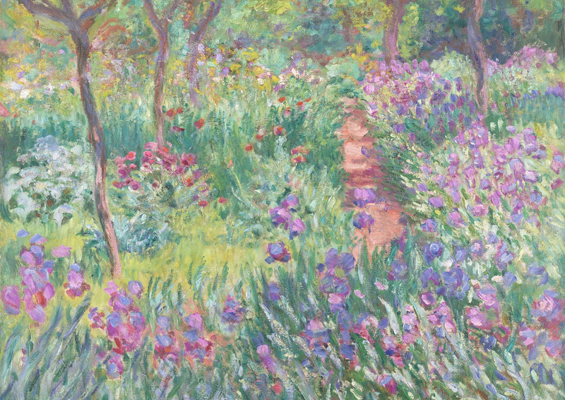 Garden Irises at Giverny — borderless A-series artwork