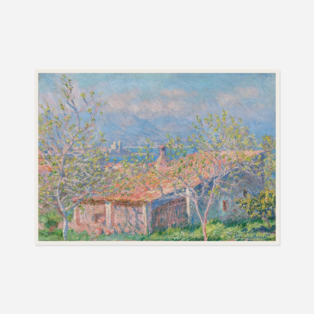 Gardener’s House at Antibes — front view in a white frame