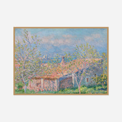 Gardener’s House at Antibes — front view in a natural wood frame
