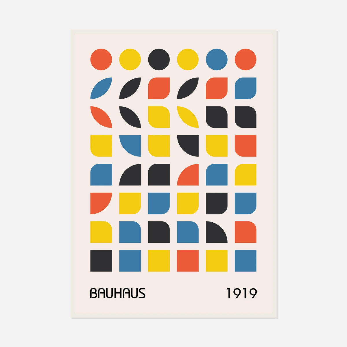 Geometric Colour Study — front view in a white frame