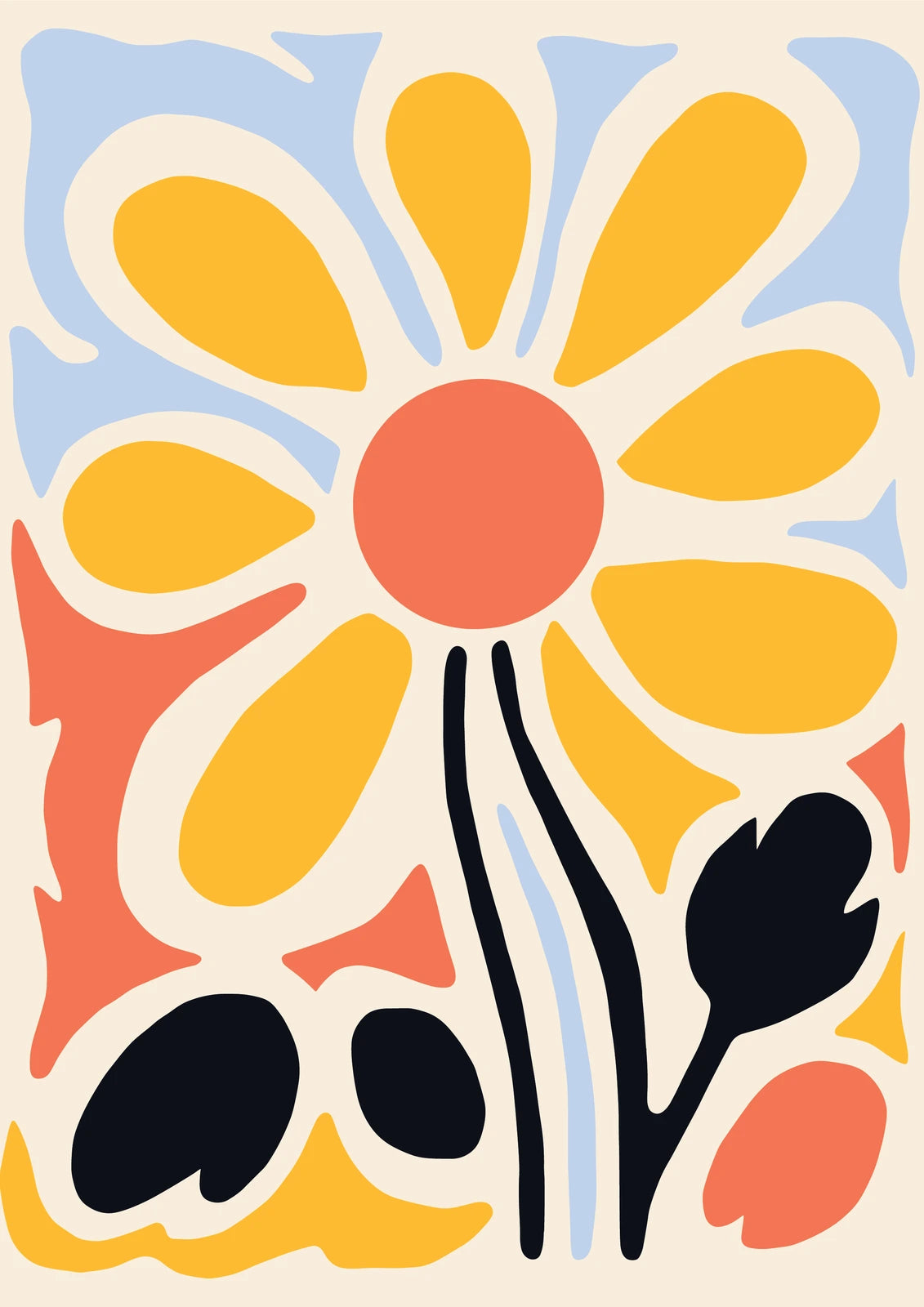 Golden Flower Study — borderless A-series artwork