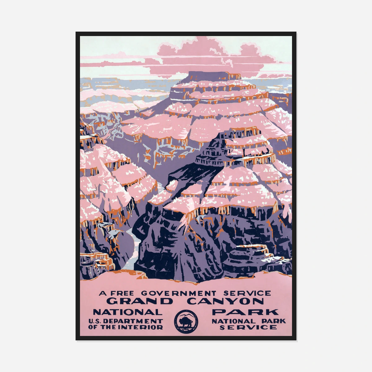 Grand Canyon — front view in a black frame