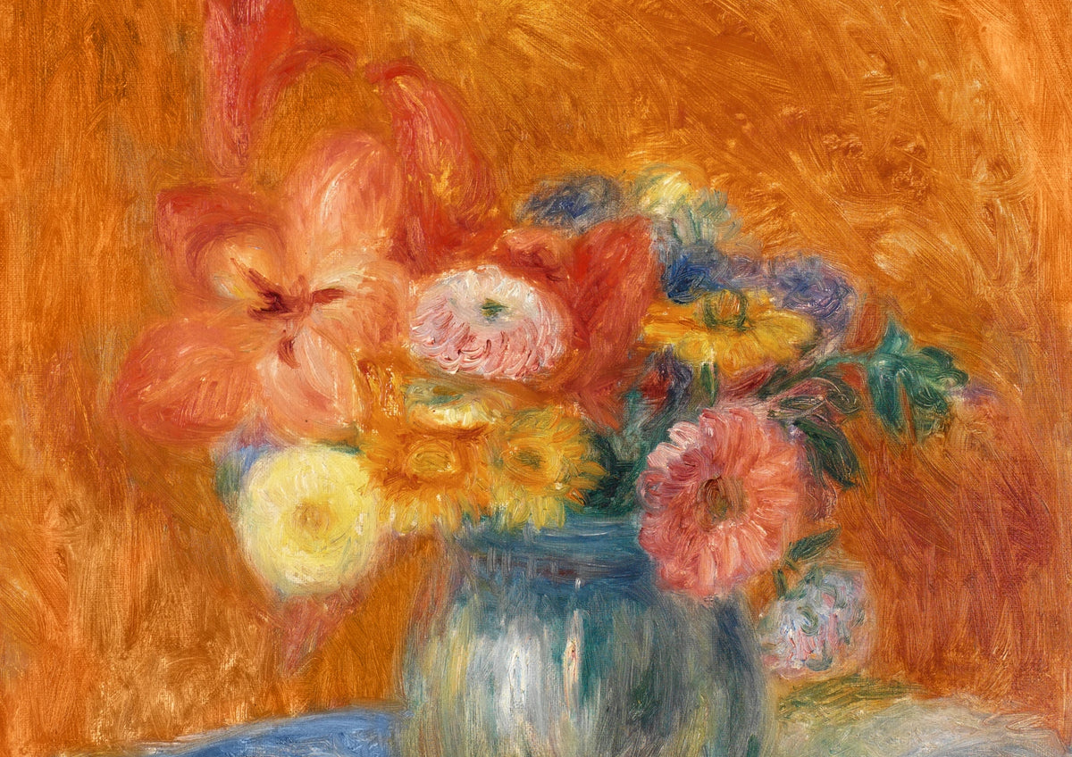 Green Bowl of Flowers — borderless A-series artwork