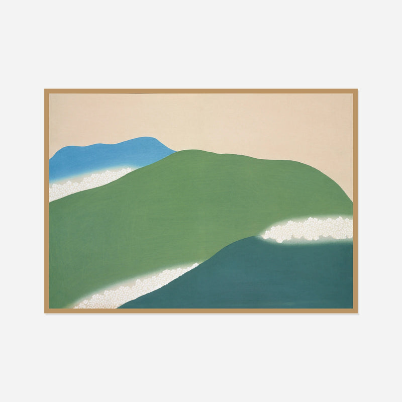 Green Mountains — front view in a natural wood frame