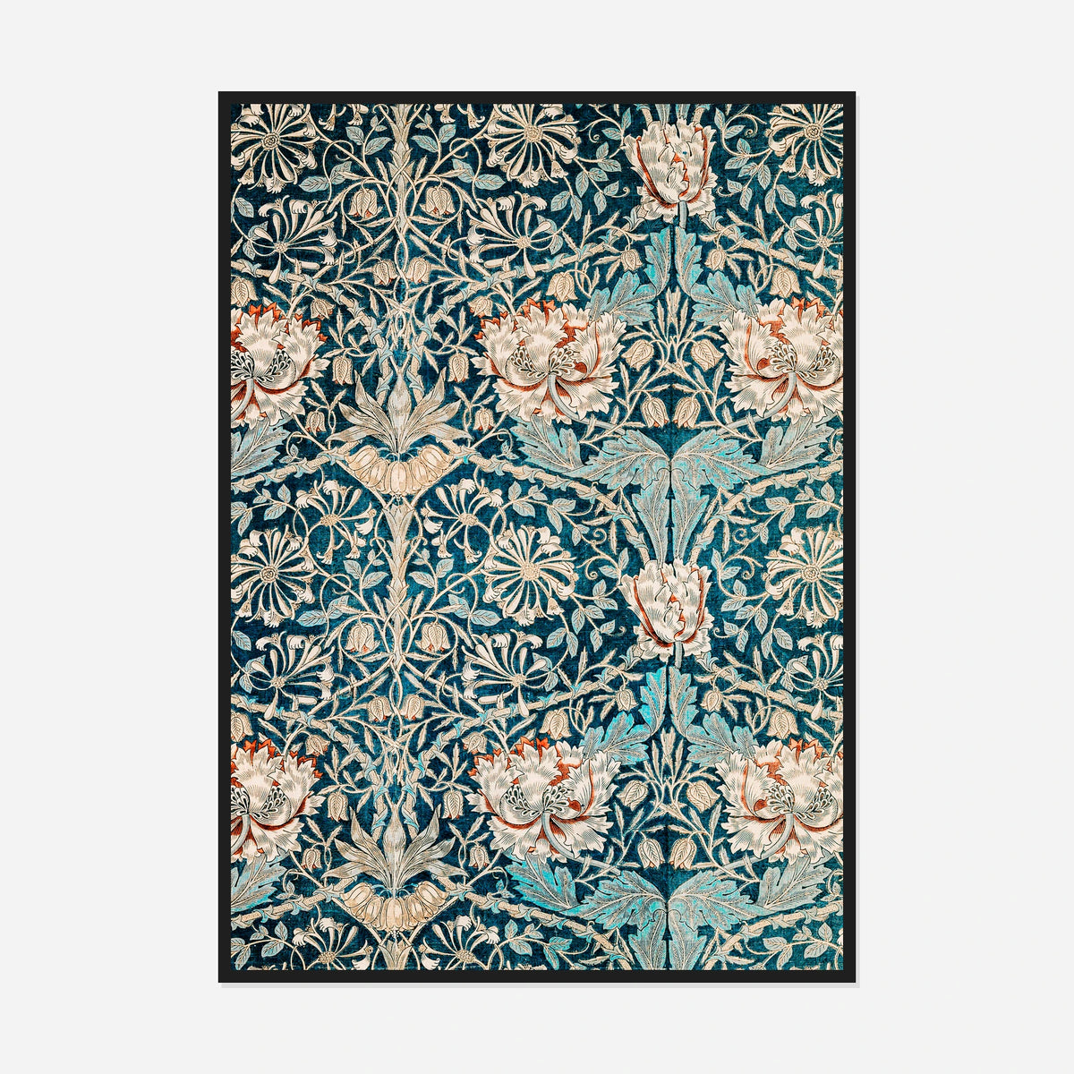 Honeysuckle Pattern — front view in a black frame