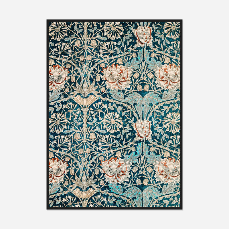 Honeysuckle Pattern — front view in a black frame