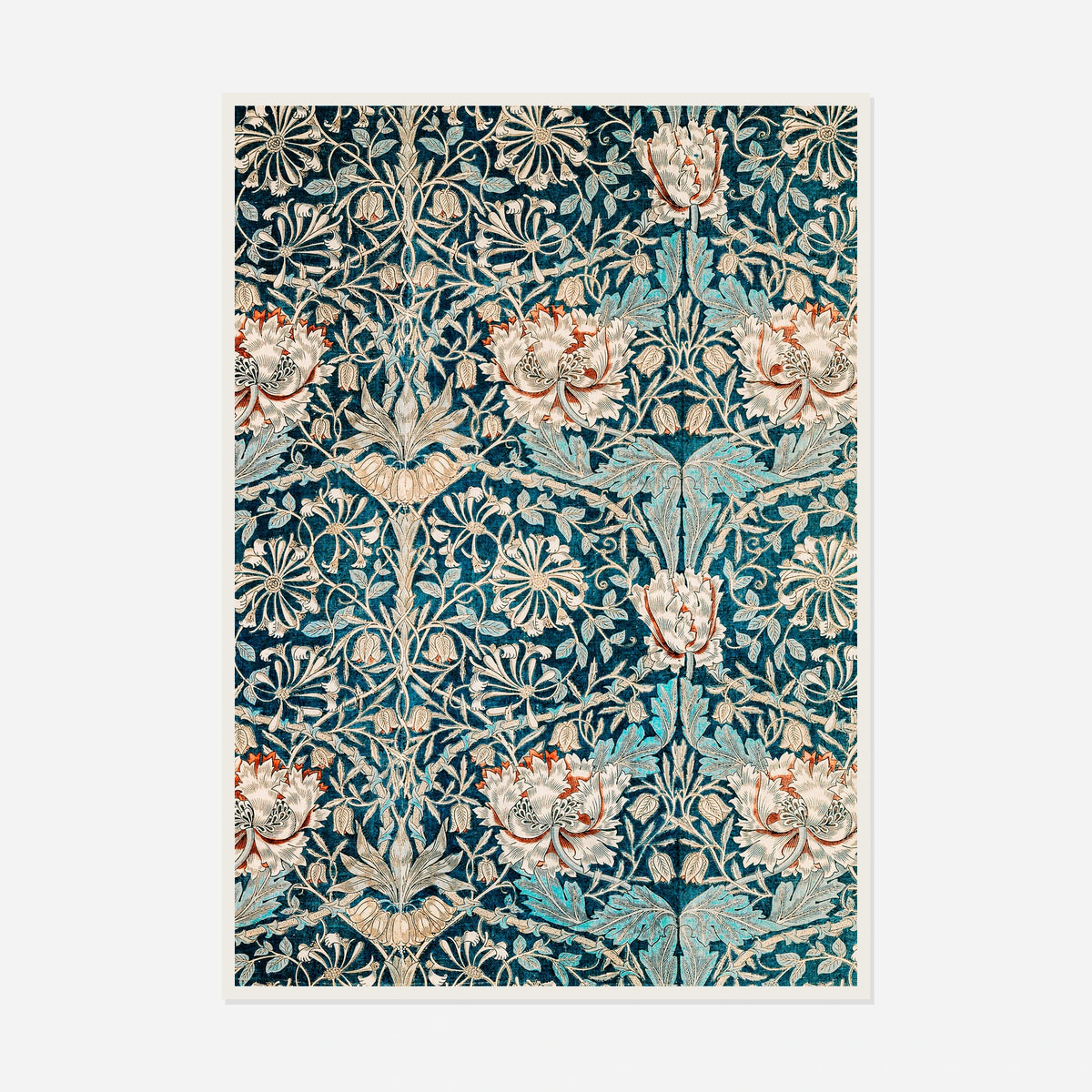 Honeysuckle Pattern — front view in a white frame