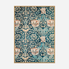 Honeysuckle Pattern — front view in a natural wood frame
