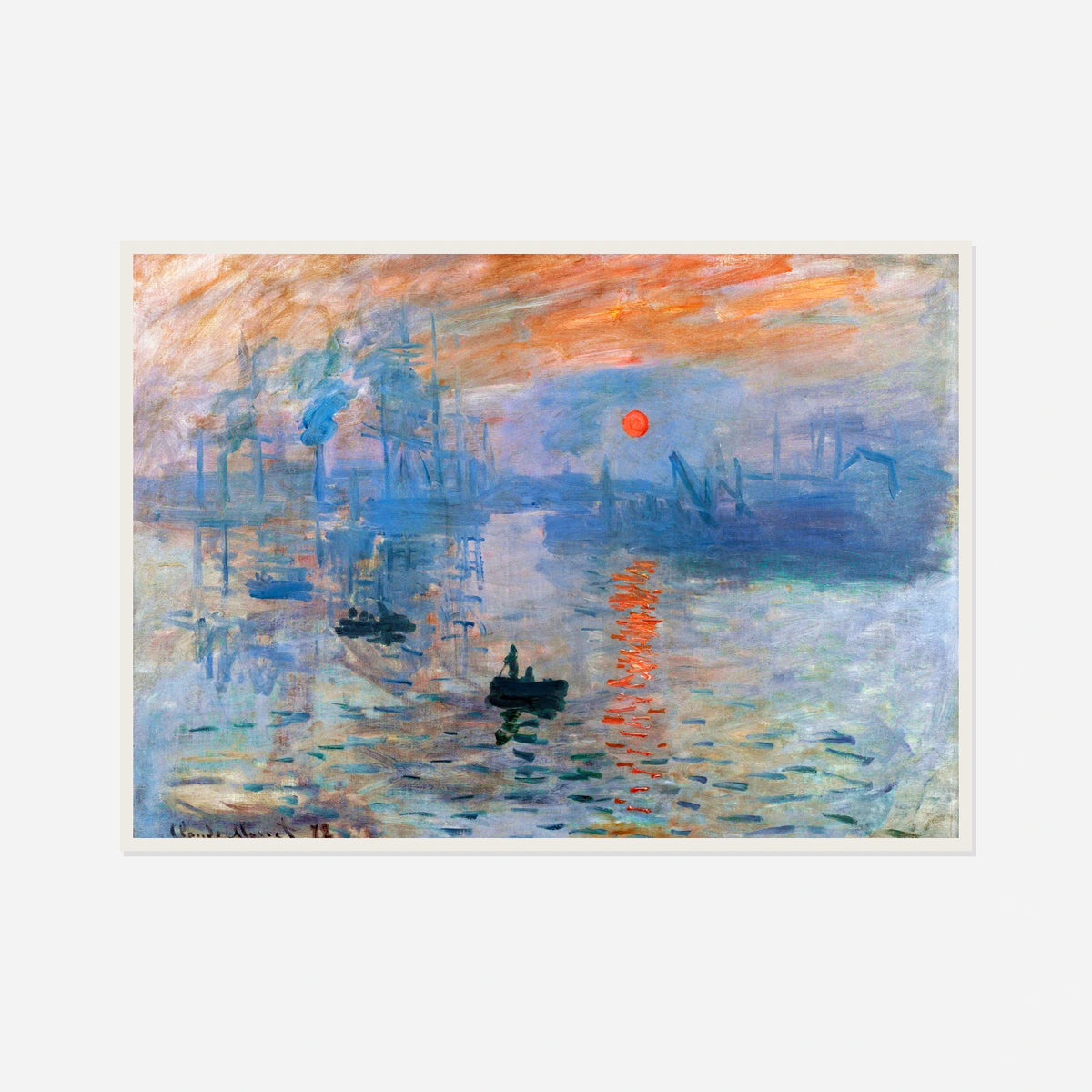 Impression, Sunrise — front view in a white frame