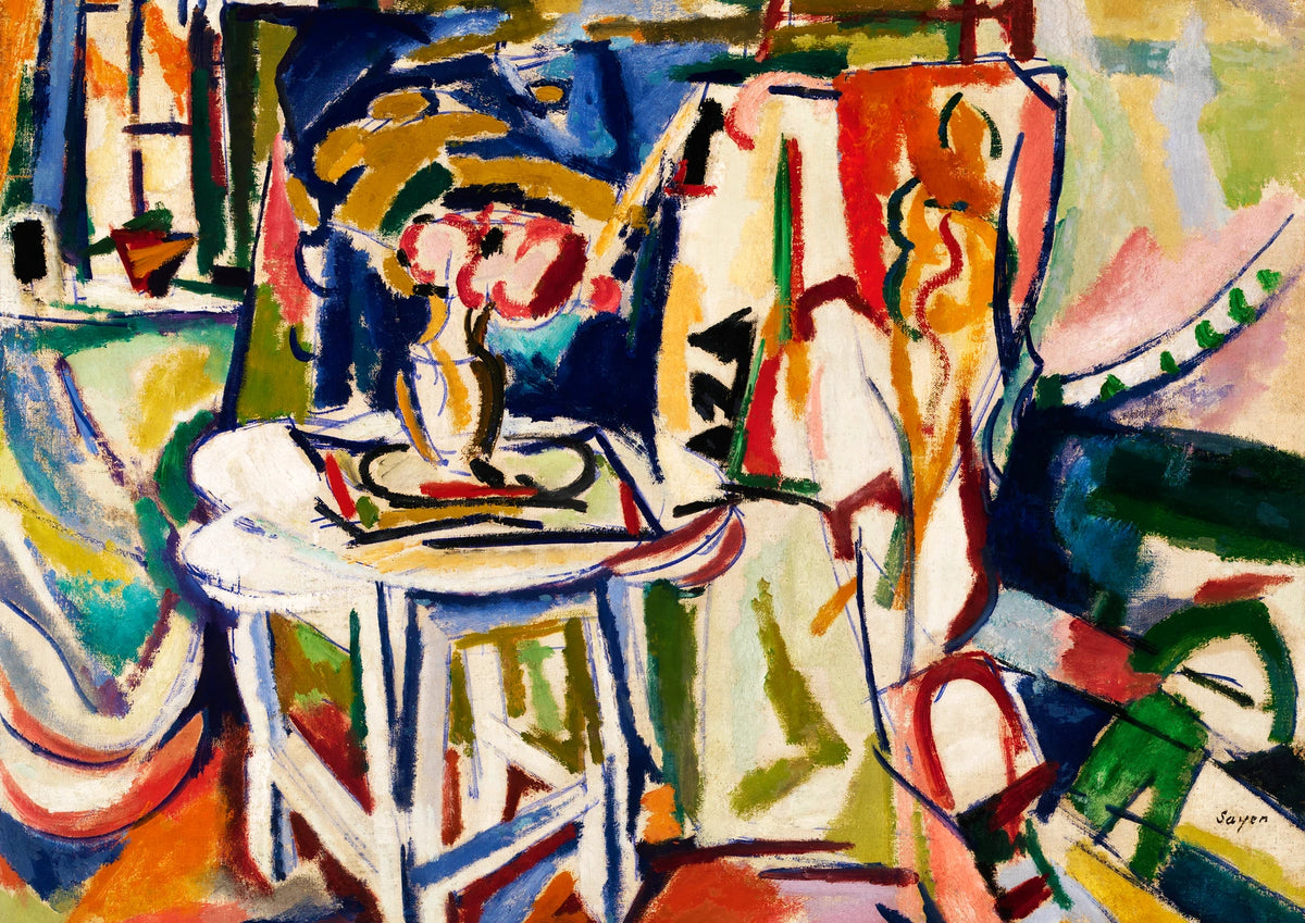 Interior with Flowers — borderless A-series artwork