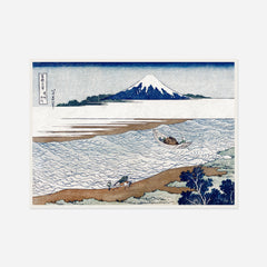 Jewel River and Mount Fuji — front view in a white frame