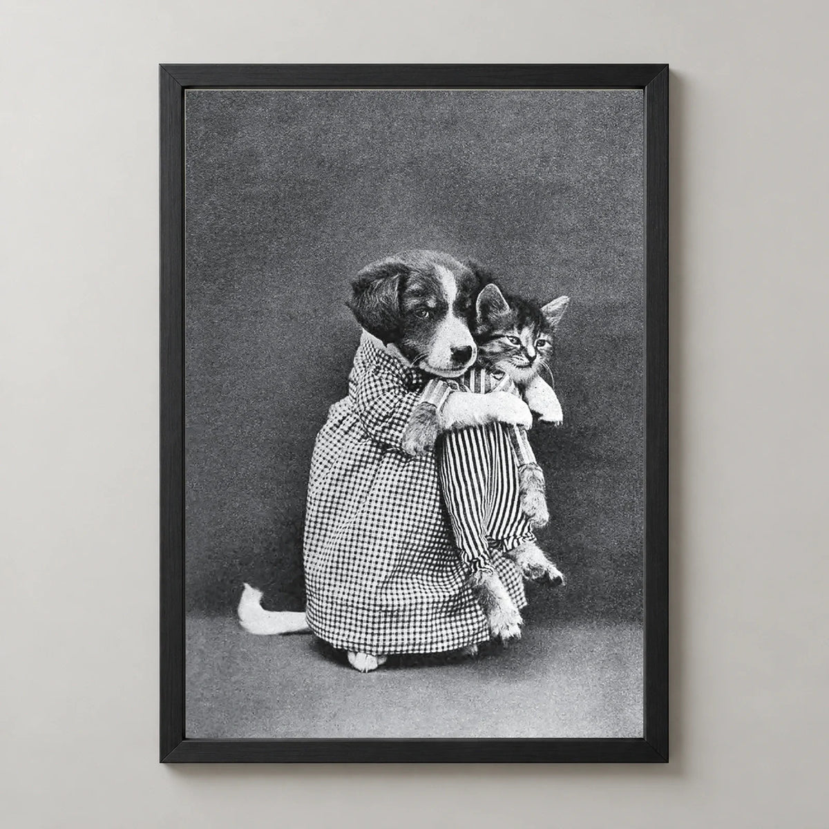 Miss Kindeyes Vintage Animal Print by Harry Whittier Frees (1915) in a black frame, front view
