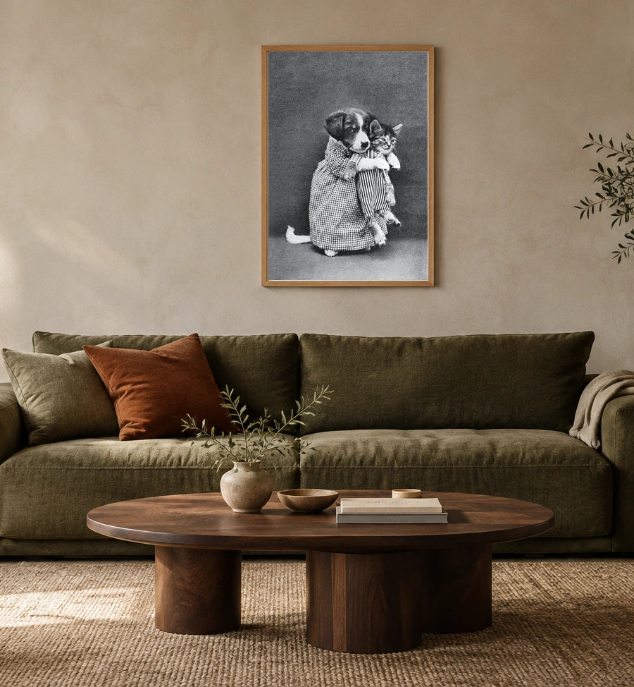 Miss Kindeyes Vintage Animal Print by Harry Whittier Frees (1915) in a styled interior