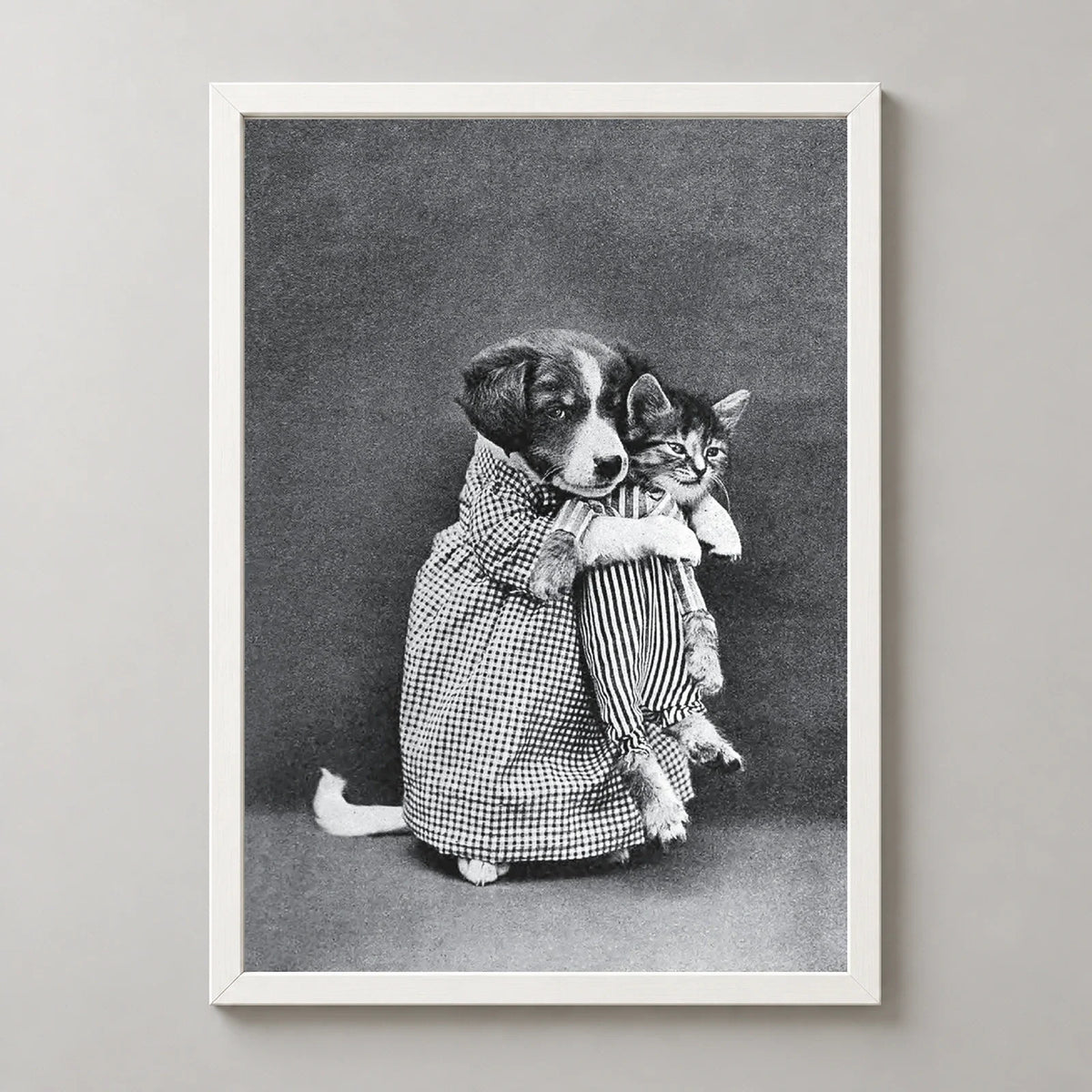 Miss Kindeyes Vintage Animal Print by Harry Whittier Frees (1915) in a white frame, front view