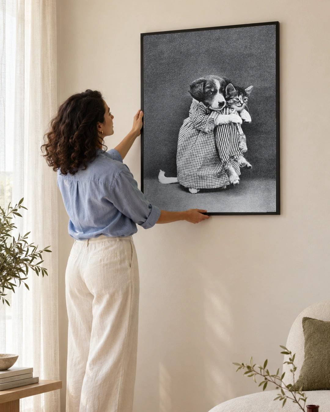 Miss Kindeyes Vintage Animal Print by Harry Whittier Frees (1915) in a styled interior