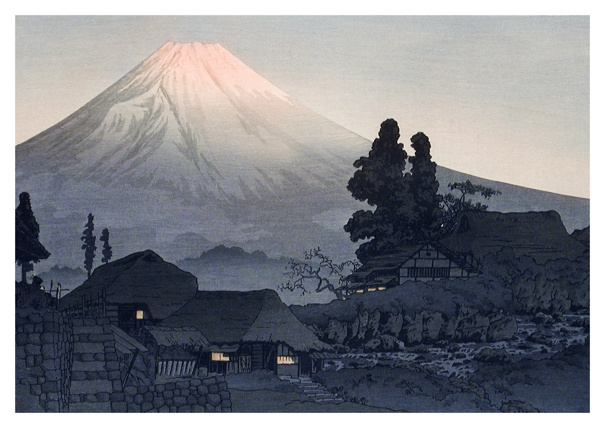 Mount Fuji from Mizukubo Art Print by Hiroaki Takahashi — front view in a black frame