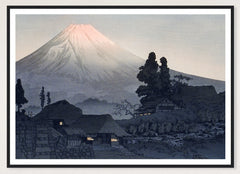 Mount Fuji from Mizukubo in a black frame; landscape front-view mockup