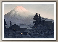 Mount Fuji from Mizukubo Art Print by Hiroaki Takahashi in a black frame; close-up of the framed artwork.