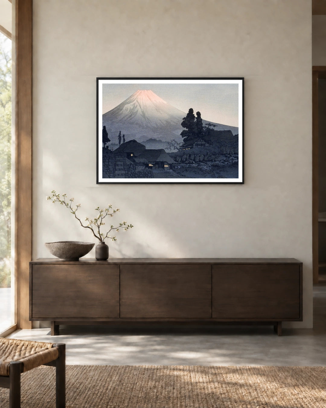 Mount Fuji from Mizukubo Art Print by Hiroaki Takahashi in a styled interior