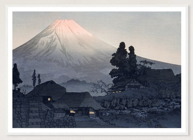 Mount Fuji from Mizukubo in a white frame; landscape front-view mockup