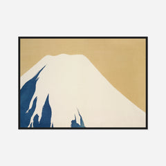 Mount Fuji in Blue and Cream — front view in a black frame