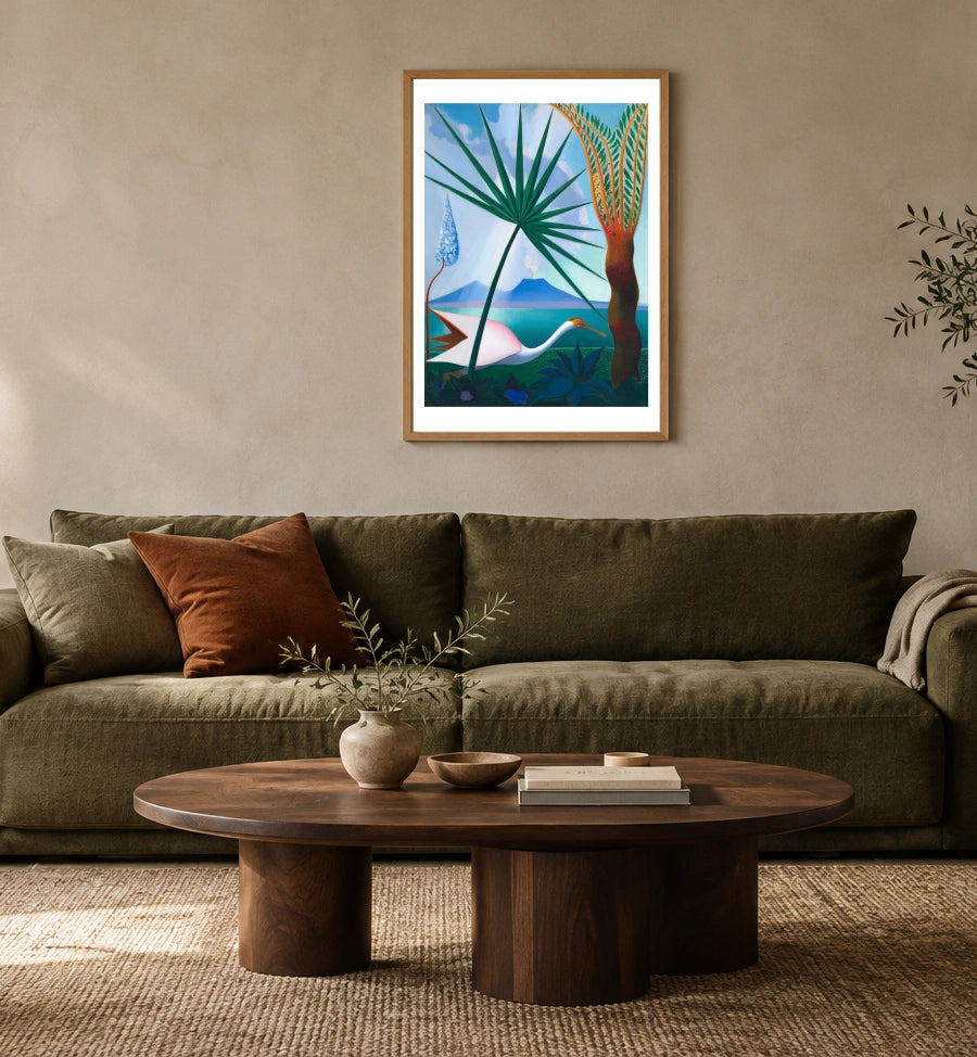 Neapolitan Song Art Print by Joseph Stella (1929) in a styled interior