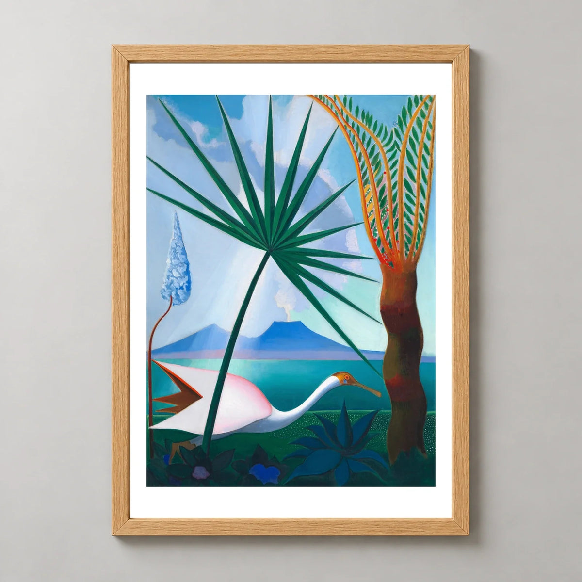 Neapolitan Song Art Print by Joseph Stella (1929) in a natural wood frame, front view