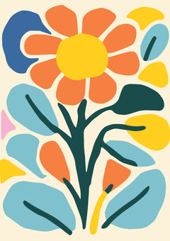 Orange Daisy — borderless A-series artwork