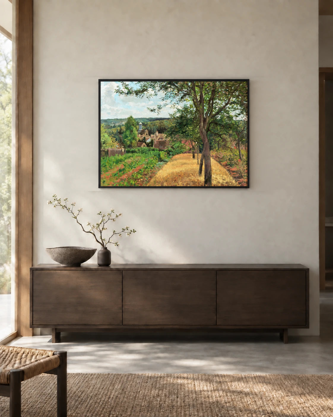 Orchards at Louveciennes Art Print in a styled interior