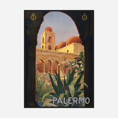 Palermo — Through the Arch — front view in a black frame