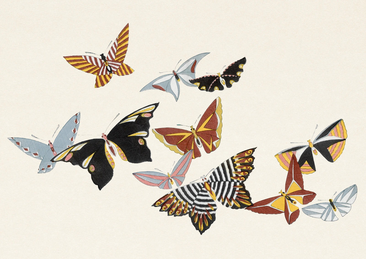 Patterned Butterflies — borderless A-series artwork
