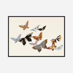 Patterned Butterflies — front view in a black frame