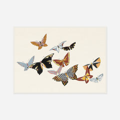 Patterned Butterflies — front view in a white frame