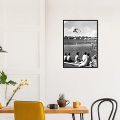 Poolside, 1947 in a black frame above a dining table; styled room mockup
