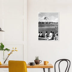 Poolside, 1947 in a white frame above a dining table; styled room mockup