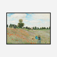 Poppies near Argenteuil — front view in a black frame
