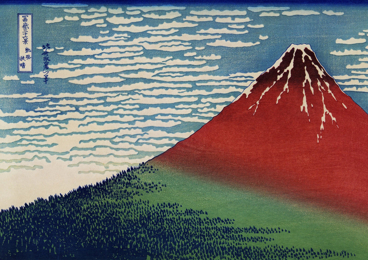 Red Fuji — Fine Wind, Clear Morning — borderless A-series artwork