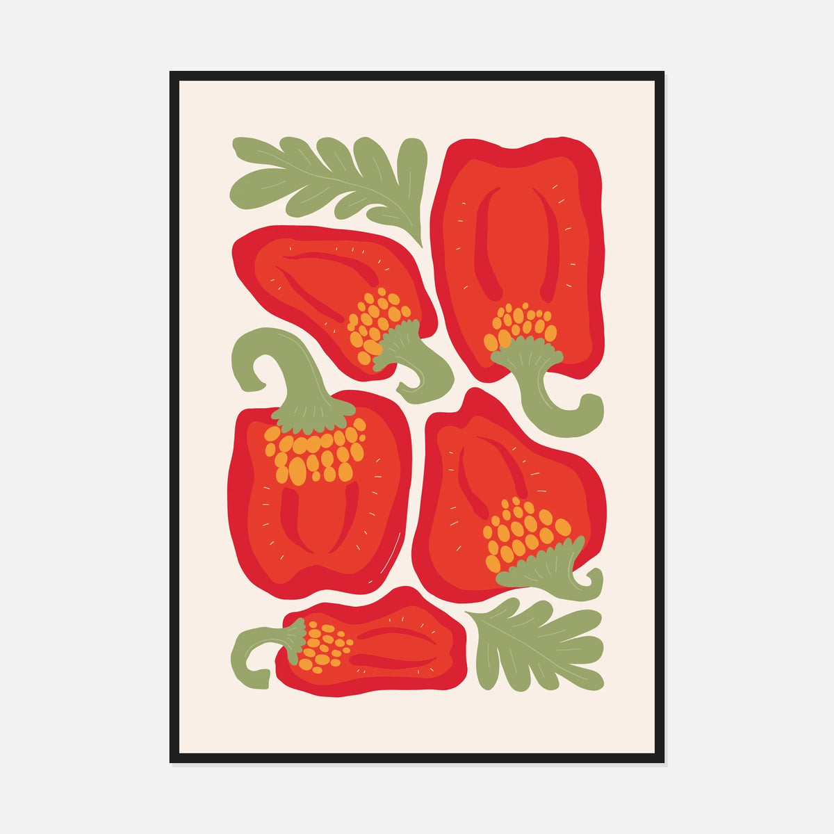 Red Pepper — front view in a black frame
